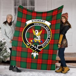 Scottish Stewart Atholl Modern Clan Tartan Blanket with Family Crest Tartan Plaid Sherpa Blanket Scottish Plaid Tartan Plaid - ScotsTee - scotstee.com