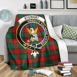 Scottish Stewart Atholl Modern Clan Tartan Blanket with Family Crest Tartan Plaid Sherpa Blanket Scottish Plaid Tartan Plaid - ScotsTee - scotstee.com
