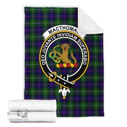 Scottish MacThomas Modern Clan Tartan Blanket with Family Crest Tartan Plaid Sherpa Blanket Scottish Plaid Tartan Plaid - ScotsTee - scotstee.com