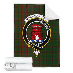 Scottish Macnaughton Hunting Clan Tartan Blanket with Family Crest Tartan Plaid Sherpa Blanket Scottish Plaid Tartan Plaid - ScotsTee - scotstee.com