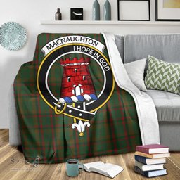 Scottish Macnaughton Hunting Clan Tartan Blanket with Family Crest Tartan Plaid Sherpa Blanket Scottish Plaid Tartan Plaid - ScotsTee - scotstee.com