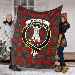 Scottish MacLean Clan Tartan Blanket with Family Crest Tartan Plaid Sherpa Blanket Scottish Plaid Tartan Plaid - ScotsTee - scotstee.com