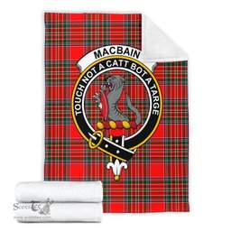 Scottish MacBain Clan Tartan Blanket with Family Crest Tartan Plaid Sherpa Blanket Scottish Plaid Tartan Plaid - ScotsTee - scotstee.com