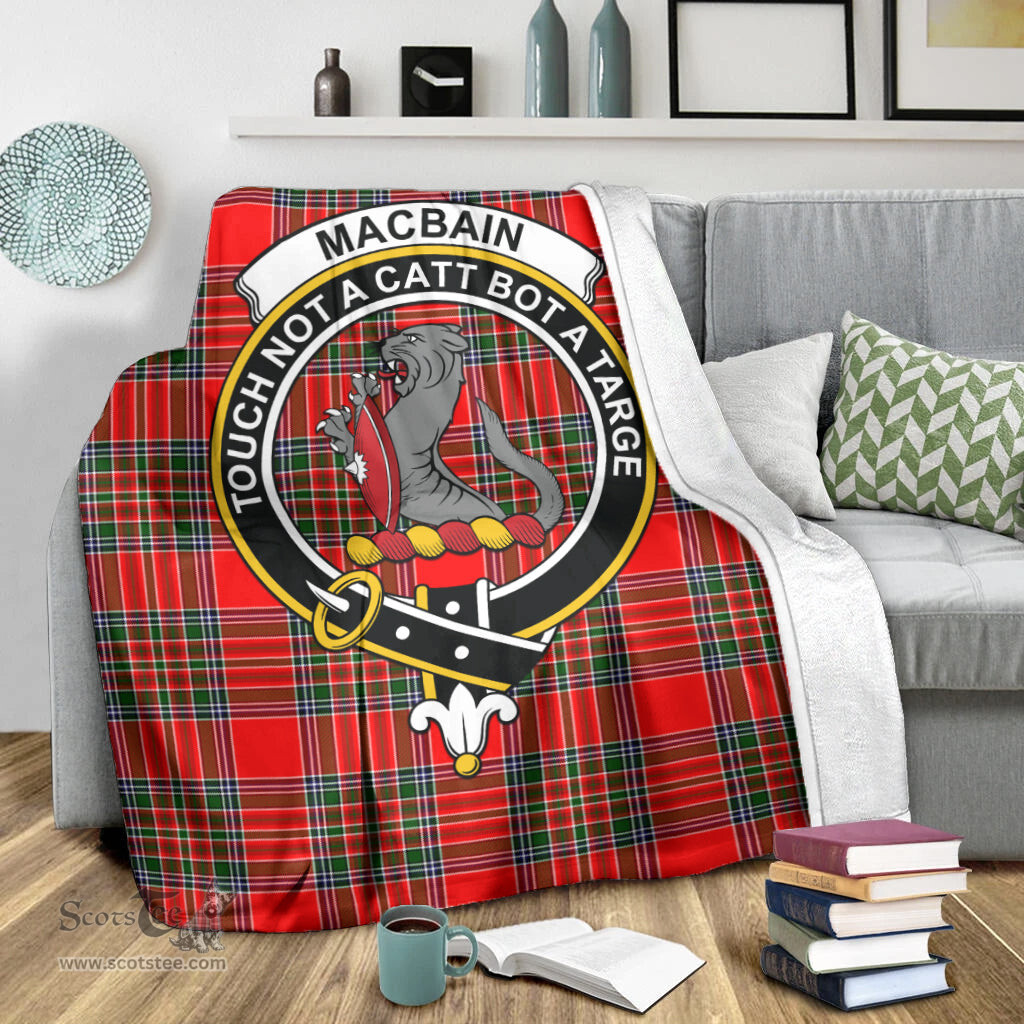 Scottish MacBain Clan Tartan Blanket with Family Crest Tartan Plaid Sherpa Blanket Scottish Plaid Tartan Plaid - ScotsTee - scotstee.com