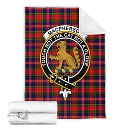 Scottish MacPherson Modern Clan Tartan Blanket with Family Crest Tartan Plaid Sherpa Blanket Scottish Plaid Tartan Plaid - ScotsTee - scotstee.com
