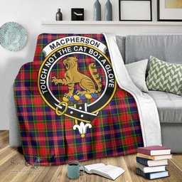 Scottish MacPherson Modern Clan Tartan Blanket with Family Crest Tartan Plaid Sherpa Blanket Scottish Plaid Tartan Plaid - ScotsTee - scotstee.com