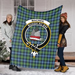 Scottish MacNeil of Barra Ancient Clan Tartan Blanket with Family Crest Tartan Plaid Sherpa Blanket Scottish Plaid Tartan Plaid - ScotsTee - scotstee.com
