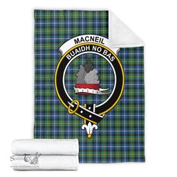 Scottish MacNeil of Barra Ancient Clan Tartan Blanket with Family Crest Tartan Plaid Sherpa Blanket Scottish Plaid Tartan Plaid - ScotsTee - scotstee.com
