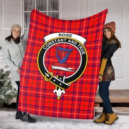 Scottish Rose Modern Clan Tartan Blanket with Family Crest Tartan Plaid Sherpa Blanket Scottish Plaid Tartan Plaid - ScotsTee - scotstee.com