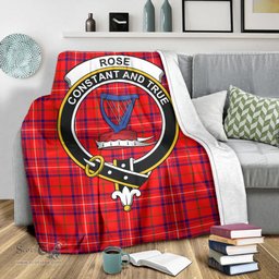 Scottish Rose Modern Clan Tartan Blanket with Family Crest Tartan Plaid Sherpa Blanket Scottish Plaid Tartan Plaid - ScotsTee - scotstee.com