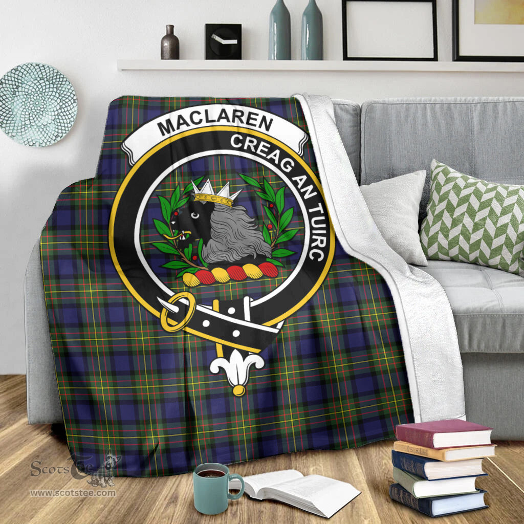 Scottish MacLaren Modern Clan Tartan Blanket with Family Crest Tartan Plaid Sherpa Blanket Scottish Plaid Tartan Plaid - ScotsTee - scotstee.com