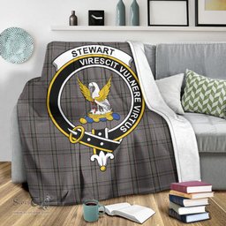 Scottish Stewart Grey Clan Tartan Blanket with Family Crest Tartan Plaid Sherpa Blanket Scottish Plaid Tartan Plaid - ScotsTee - scotstee.com