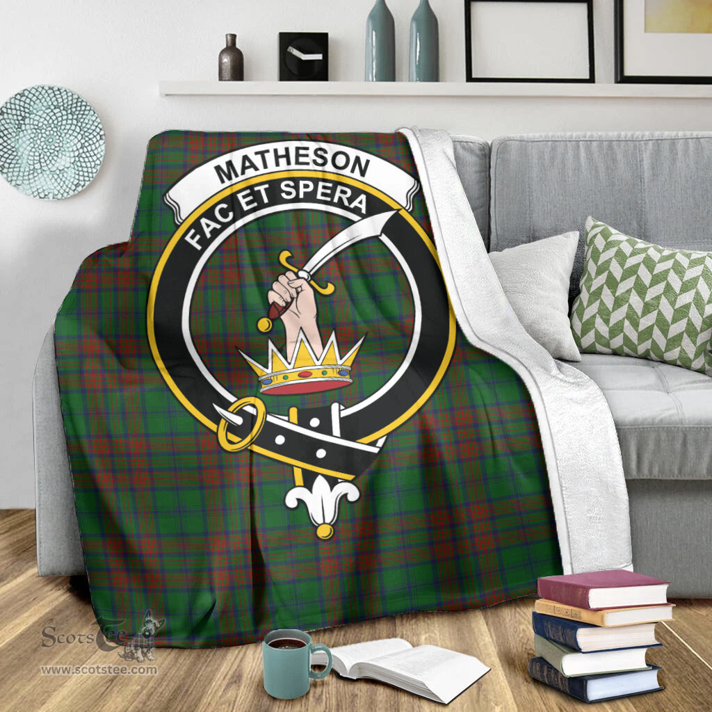 Scottish Matheson Hunting Highland Clan Tartan Blanket with Family Crest Tartan Plaid Sherpa Blanket Scottish Plaid Tartan Plaid - ScotsTee - scotstee.com