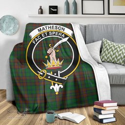 Scottish Matheson Hunting Highland Clan Tartan Blanket with Family Crest Tartan Plaid Sherpa Blanket Scottish Plaid Tartan Plaid - ScotsTee - scotstee.com