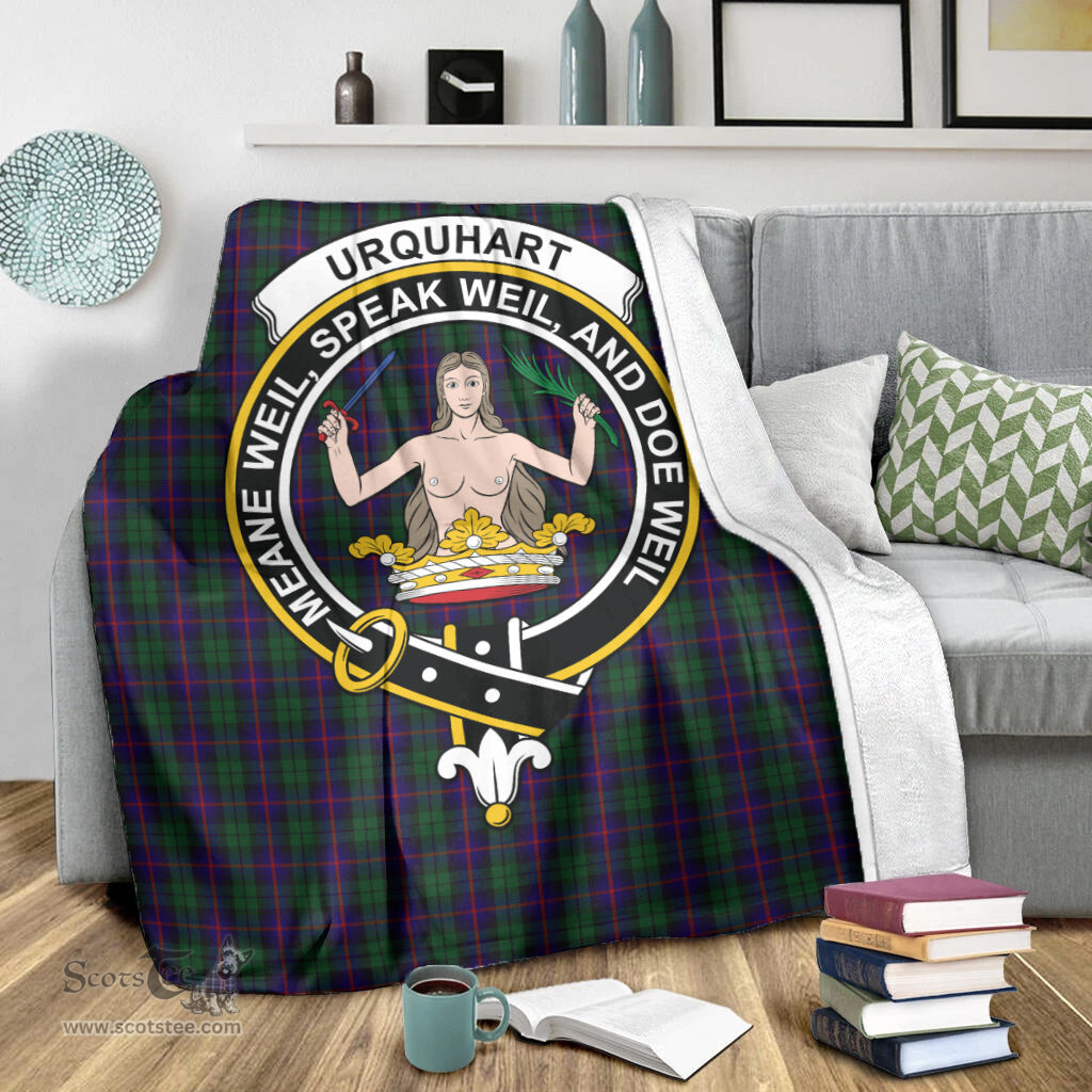 Scottish Urquhart Clan Tartan Blanket with Family Crest Tartan Plaid Sherpa Blanket Scottish Plaid Tartan Plaid - ScotsTee - scotstee.com