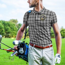 Scottish Wallace Dress Tartan Mens Polo Shirt with Family Crest Scottish Polo Shirt Scottish Plaid Tartan Plaid - ScotsTee - scotstee.com