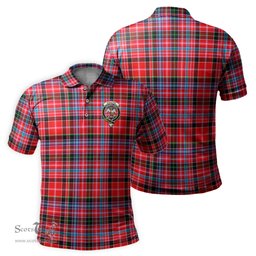 Scottish Straiton Tartan Mens Polo Shirt with Family Crest Scottish Polo Shirt Scottish Plaid Tartan Plaid - ScotsTee - scotstee.com