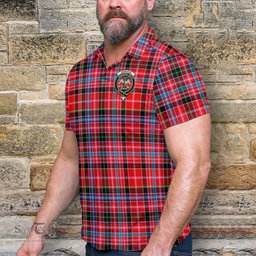 Scottish Straiton Tartan Mens Polo Shirt with Family Crest Scottish Polo Shirt Scottish Plaid Tartan Plaid - ScotsTee - scotstee.com