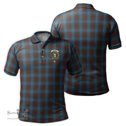 Scottish Stewart Royal Blue Tartan Mens Polo Shirt with Family Crest Scottish Polo Shirt Scottish Plaid Tartan Plaid - ScotsTee - scotstee.com