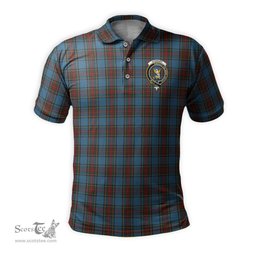 Scottish Stewart Royal Blue Tartan Mens Polo Shirt with Family Crest Scottish Polo Shirt Scottish Plaid Tartan Plaid - ScotsTee - scotstee.com
