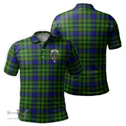 Scottish Rollo Modern Tartan Mens Polo Shirt with Family Crest Scottish Polo Shirt Scottish Plaid Tartan Plaid - ScotsTee - scotstee.com