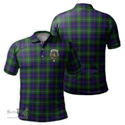 Scottish MacThomas Modern Tartan Mens Polo Shirt with Family Crest Scottish Polo Shirt Scottish Plaid Tartan Plaid - ScotsTee - scotstee.com