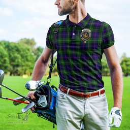 Scottish MacThomas Modern Tartan Mens Polo Shirt with Family Crest Scottish Polo Shirt Scottish Plaid Tartan Plaid - ScotsTee - scotstee.com