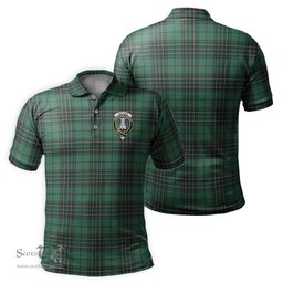 Scottish MacLean Hunting Ancient Tartan Mens Polo Shirt with Family Crest Scottish Polo Shirt Scottish Plaid Tartan Plaid - ScotsTee - scotstee.com