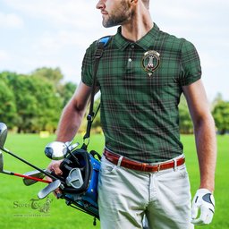 Scottish MacLean Hunting Ancient Tartan Mens Polo Shirt with Family Crest Scottish Polo Shirt Scottish Plaid Tartan Plaid - ScotsTee - scotstee.com
