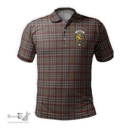 Scottish Nicolson Hunting Weathered Tartan Mens Polo Shirt with Family Crest Scottish Polo Shirt Scottish Plaid Tartan Plaid - ScotsTee - scotstee.com