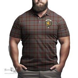 Scottish Nicolson Hunting Weathered Tartan Mens Polo Shirt with Family Crest Scottish Polo Shirt Scottish Plaid Tartan Plaid - ScotsTee - scotstee.com