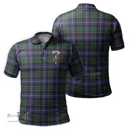 Scottish MacRae Hunting Modern Tartan Mens Polo Shirt with Family Crest Scottish Polo Shirt Scottish Plaid Tartan Plaid - ScotsTee - scotstee.com