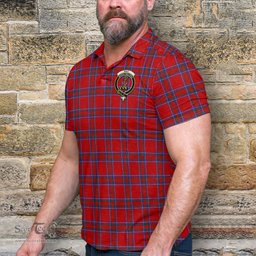 Scottish Rait Tartan Mens Polo Shirt with Family Crest Scottish Polo Shirt Scottish Plaid Tartan Plaid - ScotsTee - scotstee.com