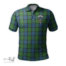 Scottish Stirling Tartan Mens Polo Shirt with Family Crest Scottish Polo Shirt Scottish Plaid Tartan Plaid - ScotsTee - scotstee.com