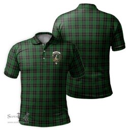 Scottish Wallace Hunting Tartan Mens Polo Shirt with Family Crest Scottish Polo Shirt Scottish Plaid Tartan Plaid - ScotsTee - scotstee.com