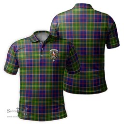 Scottish Whitefoord Modern Tartan Mens Polo Shirt with Family Crest Scottish Polo Shirt Scottish Plaid Tartan Plaid - ScotsTee - scotstee.com