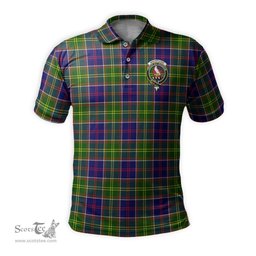 Scottish Whitefoord Modern Tartan Mens Polo Shirt with Family Crest Scottish Polo Shirt Scottish Plaid Tartan Plaid - ScotsTee - scotstee.com