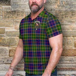 Scottish Whitefoord Modern Tartan Mens Polo Shirt with Family Crest Scottish Polo Shirt Scottish Plaid Tartan Plaid - ScotsTee - scotstee.com