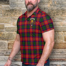 Scottish Wauchope Tartan Mens Polo Shirt with Family Crest Scottish Polo Shirt Scottish Plaid Tartan Plaid - ScotsTee - scotstee.com