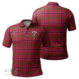 Scottish MacRae Modern Tartan Mens Polo Shirt with Family Crest Scottish Polo Shirt Scottish Plaid Tartan Plaid - ScotsTee - scotstee.com