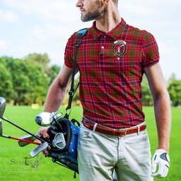 Scottish MacRae Modern Tartan Mens Polo Shirt with Family Crest Scottish Polo Shirt Scottish Plaid Tartan Plaid - ScotsTee - scotstee.com