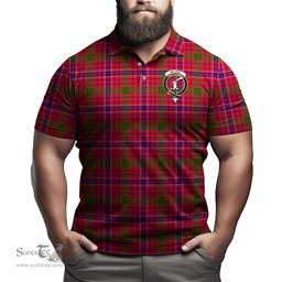 Scottish MacRae Modern Tartan Mens Polo Shirt with Family Crest Scottish Polo Shirt Scottish Plaid Tartan Plaid - ScotsTee - scotstee.com