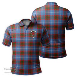 Scottish Pentland Tartan Mens Polo Shirt with Family Crest Scottish Polo Shirt Scottish Plaid Tartan Plaid - ScotsTee - scotstee.com