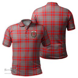Scottish Moubray Tartan Mens Polo Shirt with Family Crest Scottish Polo Shirt Scottish Plaid Tartan Plaid - ScotsTee - scotstee.com