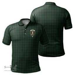 Scottish Menzies Green Tartan Mens Polo Shirt with Family Crest Scottish Polo Shirt Scottish Plaid Tartan Plaid - ScotsTee - scotstee.com