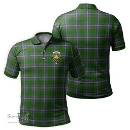 Scottish Pringle Tartan Mens Polo Shirt with Family Crest Scottish Polo Shirt Scottish Plaid Tartan Plaid - ScotsTee - scotstee.com