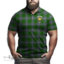Scottish Pringle Tartan Mens Polo Shirt with Family Crest Scottish Polo Shirt Scottish Plaid Tartan Plaid - ScotsTee - scotstee.com