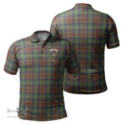 Scottish Shaw Green Modern Tartan Mens Polo Shirt with Family Crest Scottish Polo Shirt Scottish Plaid Tartan Plaid - ScotsTee - scotstee.com