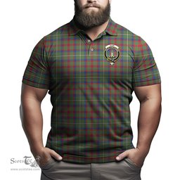 Scottish Shaw Green Modern Tartan Mens Polo Shirt with Family Crest Scottish Polo Shirt Scottish Plaid Tartan Plaid - ScotsTee - scotstee.com