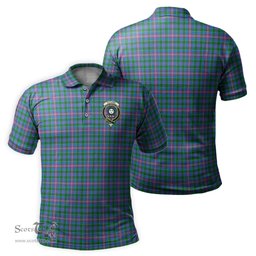 Scottish Pitcairn Hunting Tartan Mens Polo Shirt with Family Crest Scottish Polo Shirt Scottish Plaid Tartan Plaid - ScotsTee - scotstee.com